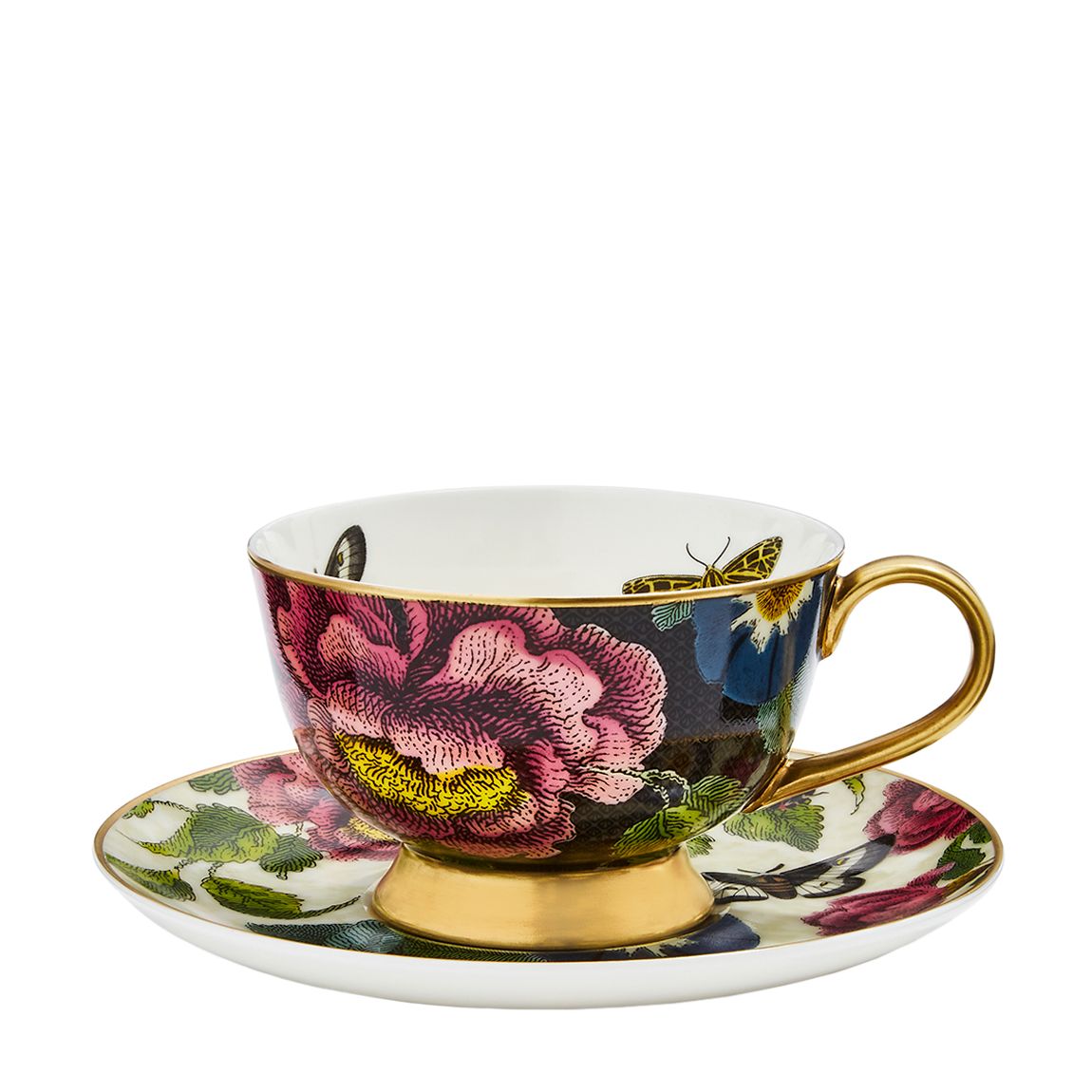 Black & Cream Coupe TeaCup & Saucer main product photo