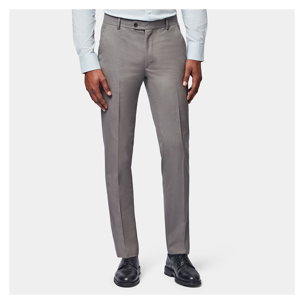 Grey Classic Plain Front Trousers main product photo