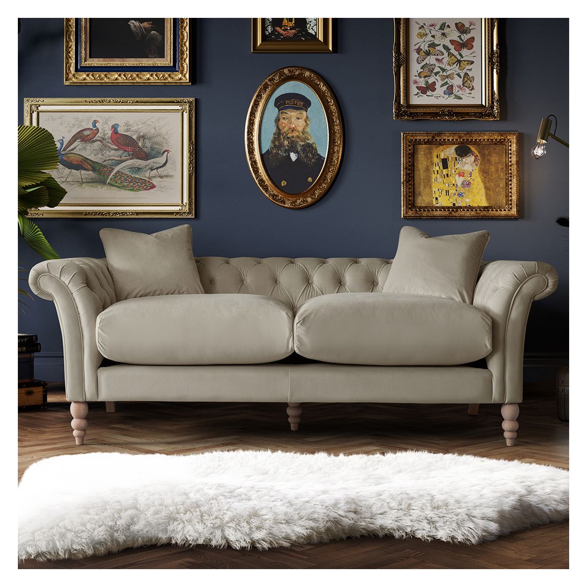 The Mayfair Large Sofa, Velvet Putty main product photo