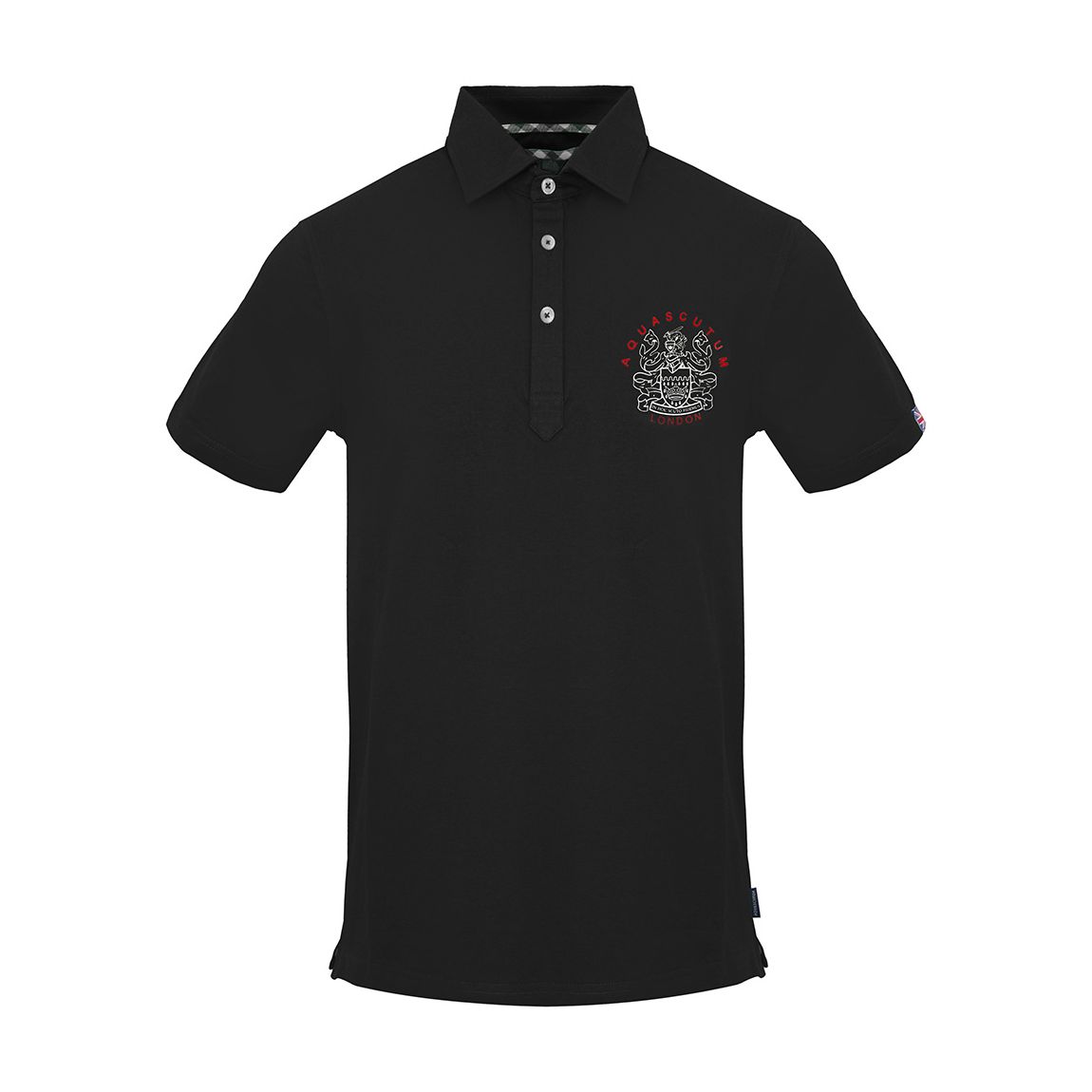 Black Small Crest Logo Cotton Polo Shirt main product photo