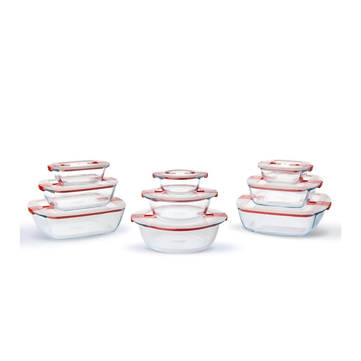 Set of 9 Cook & Heat Food Containers with Airtight Lids main product photo