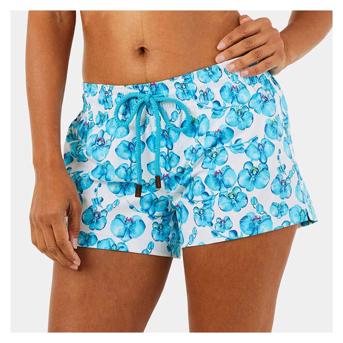 Blue Floral Print Swim Shorts main product photo