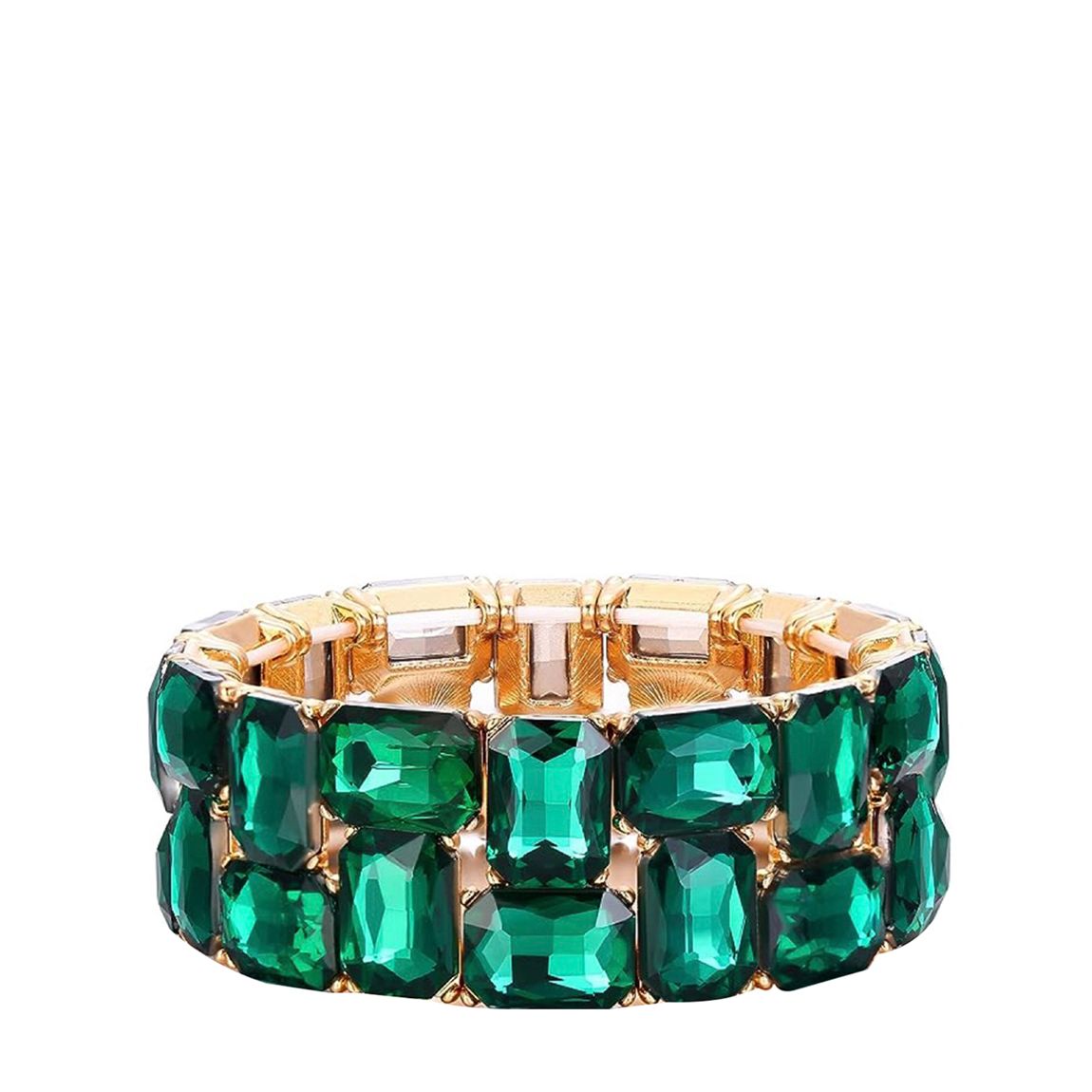 18K Gold Emerald Cut Statement Bracelet main product photo