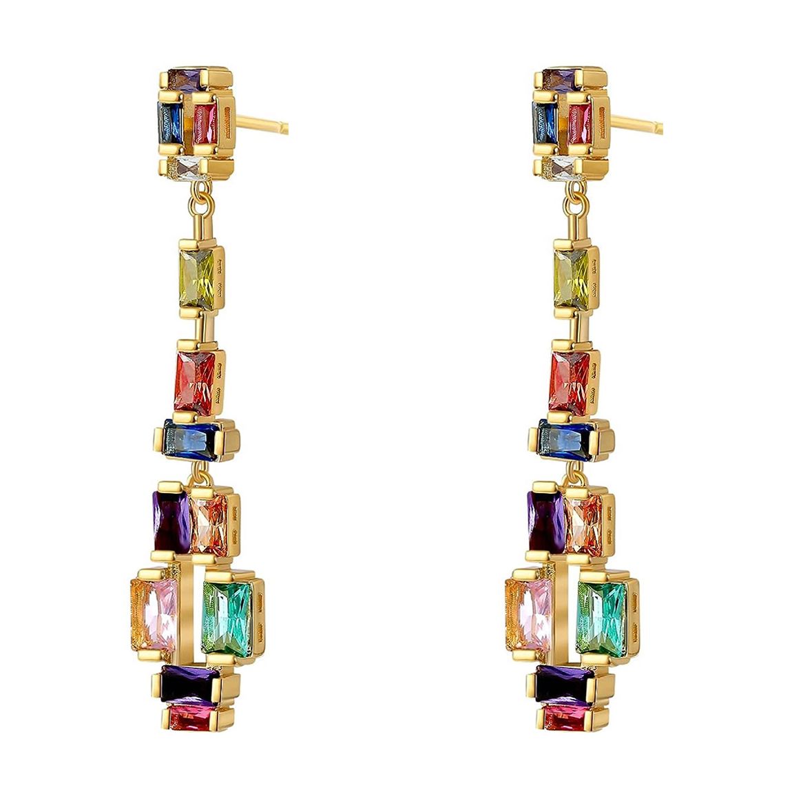 18K Gold Art Deco Inspired Chandelier Earrings main product photo