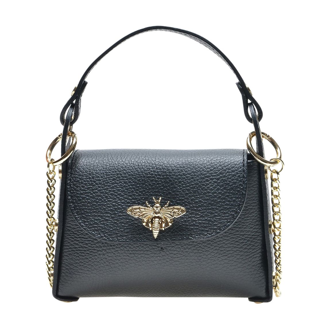 Black Leather Top Handle Bag main product photo