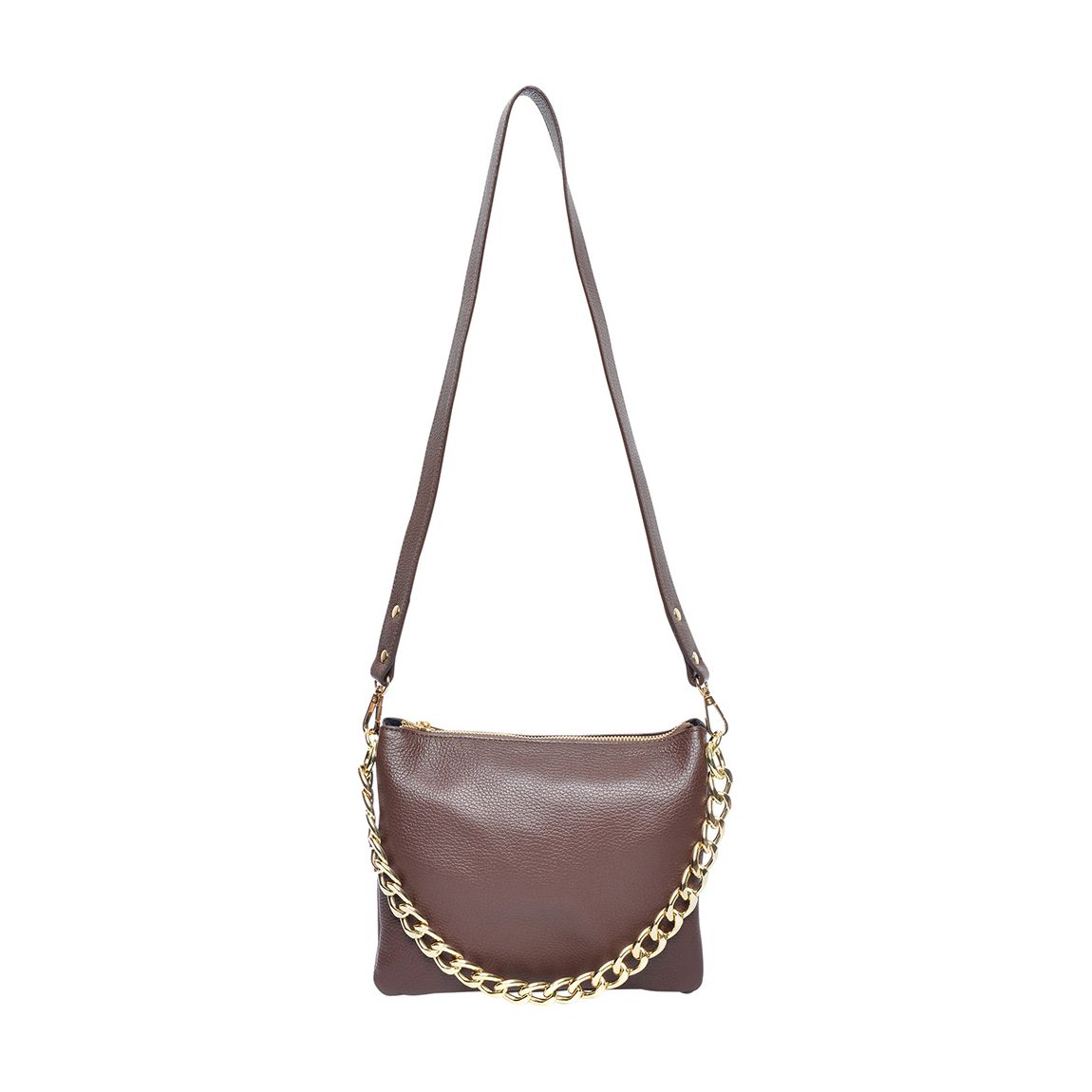 Chocolate Leather Shoulder Bag main product photo