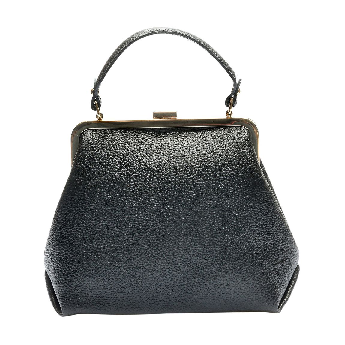 Black Leather Top Handle/Crossbody Bag main product photo