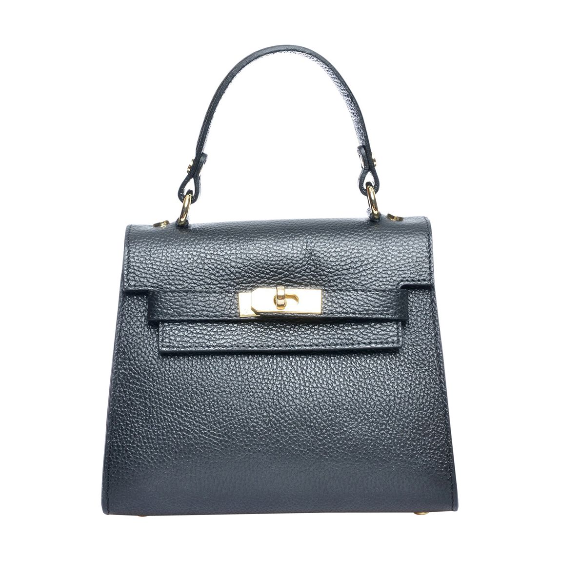 Black Leather Top Handle Bag main product photo