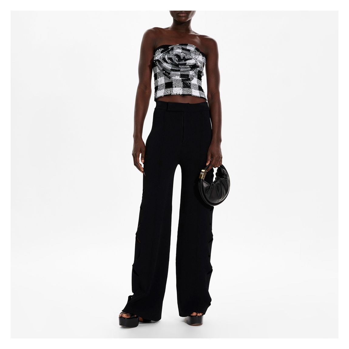 Black Cut Out Detail Trousers main product photo