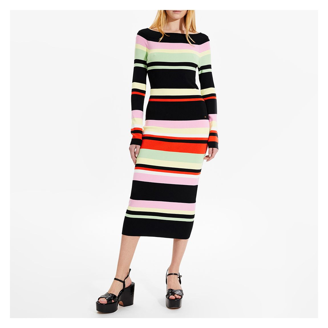 Multi Striped Detail Midi Dress main product photo