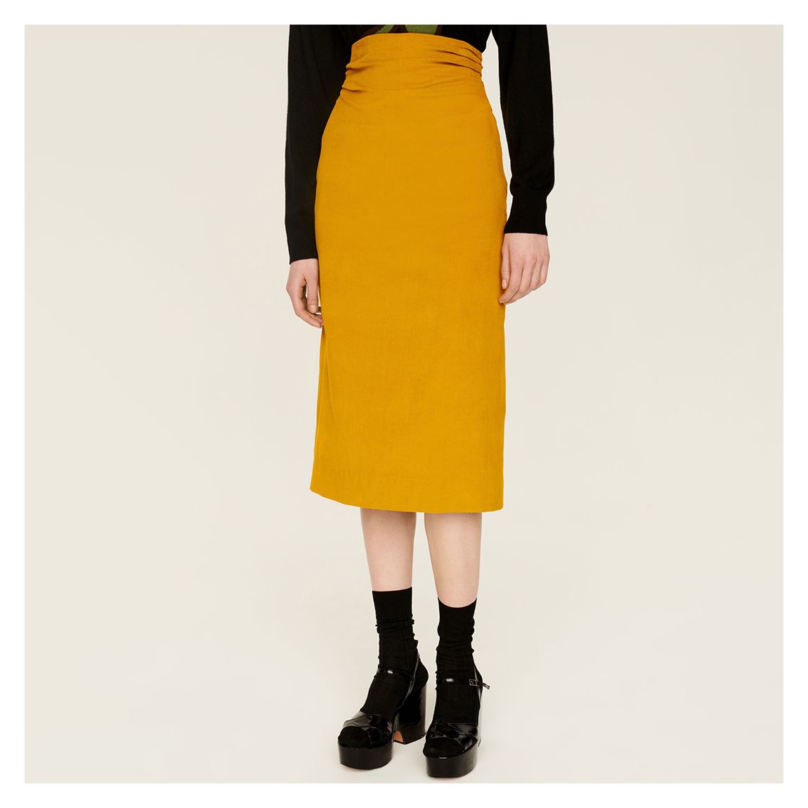 Orange Cotton Midi Skirt main product photo