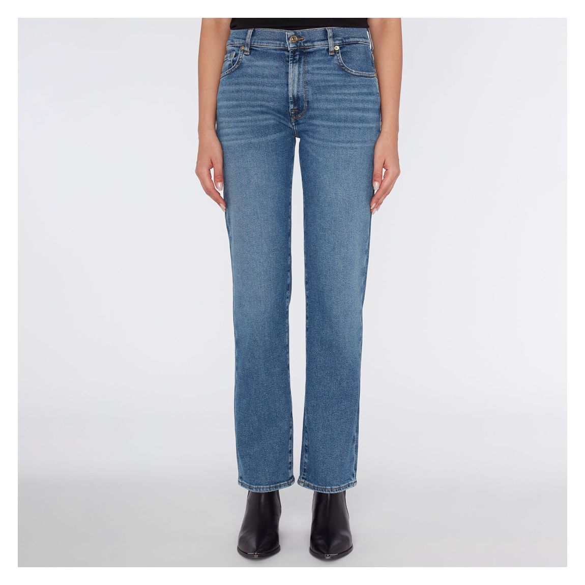 Mid Blue Ellie Straight Stretch Jeans main product photo