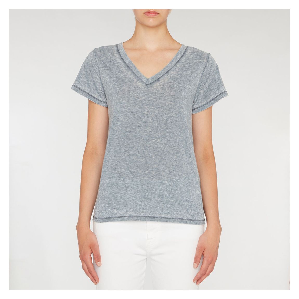 Blue Andy V-Neck Cotton Blend T-Shirt main product photo