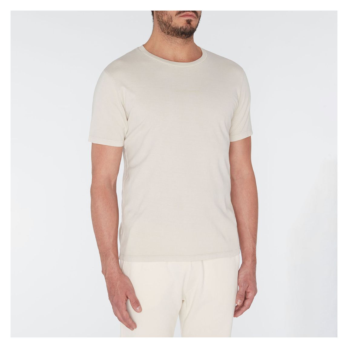 Ecru Mineral Dye Cotton T-Shirt main product photo