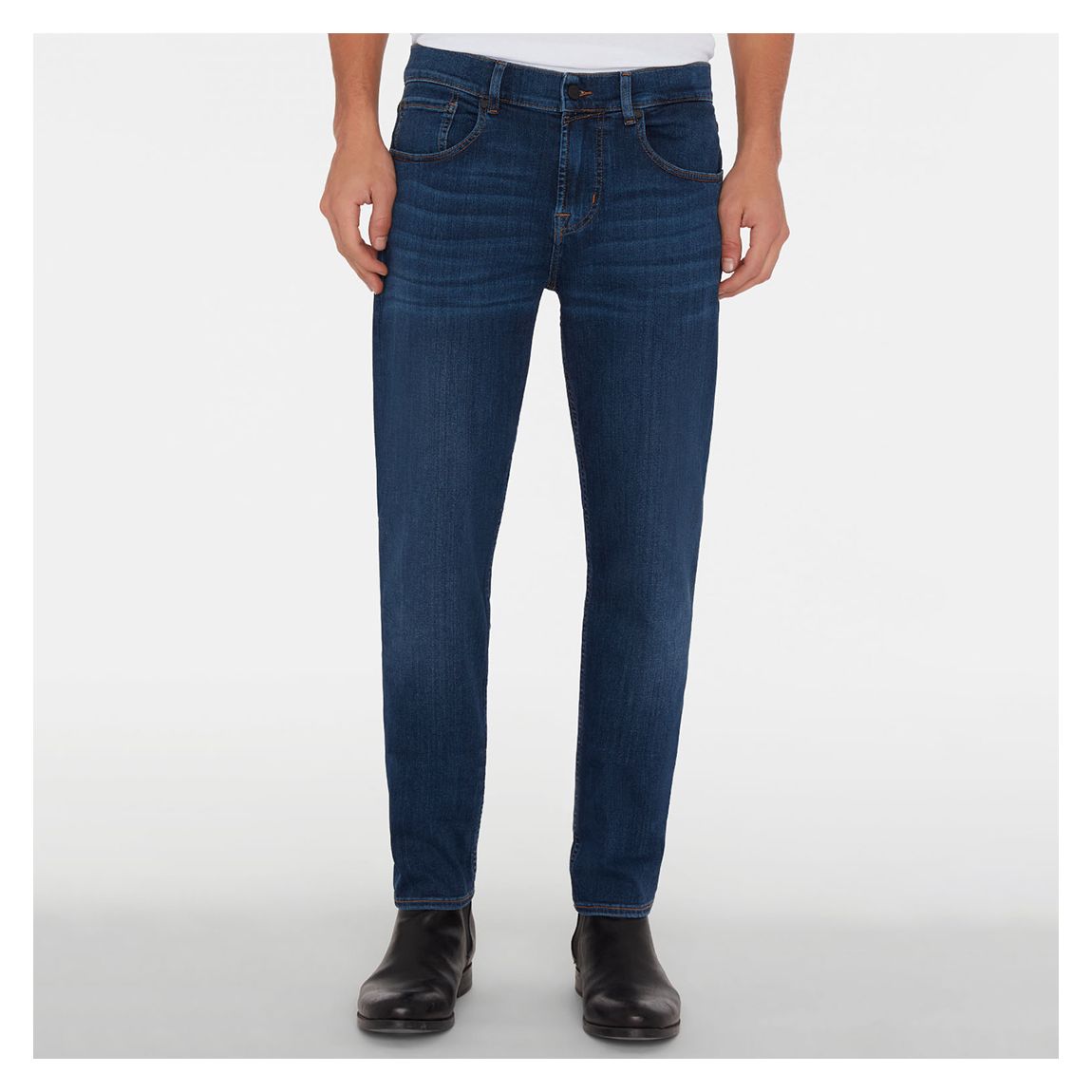 Dark Blue Wash Slimmy Tapered Stretch Jeans main product photo