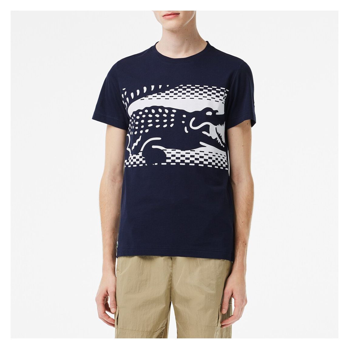 Navy Large Graphic Print Cotton Blend T-Shirt main product photo