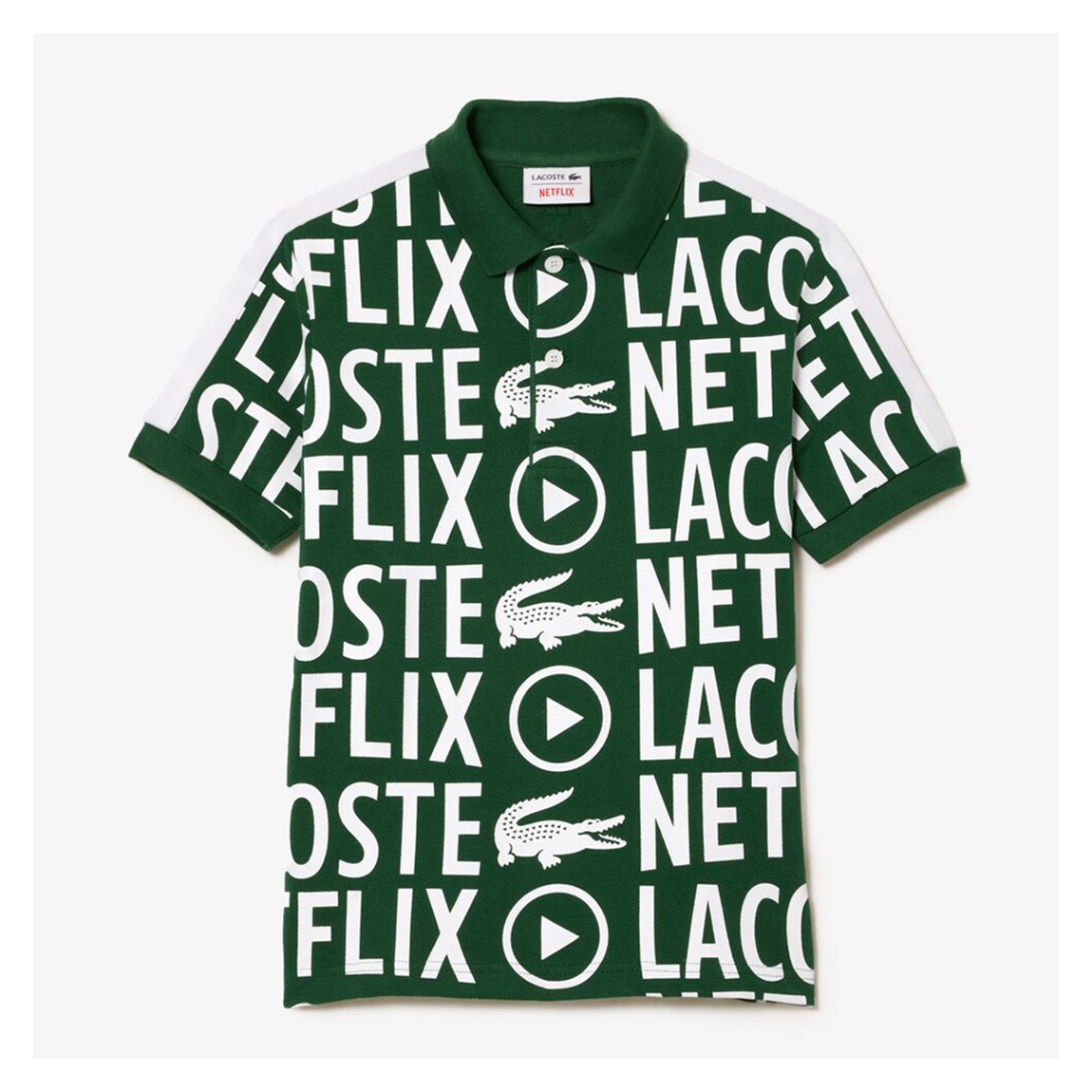 Kid Boy's Green All Over Print Cotton Polo Shirt main product photo
