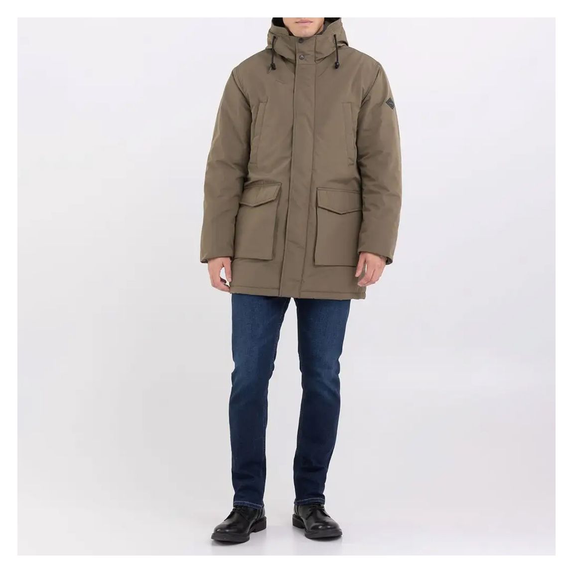 Khaki Zip Through Padded Coat main product photo