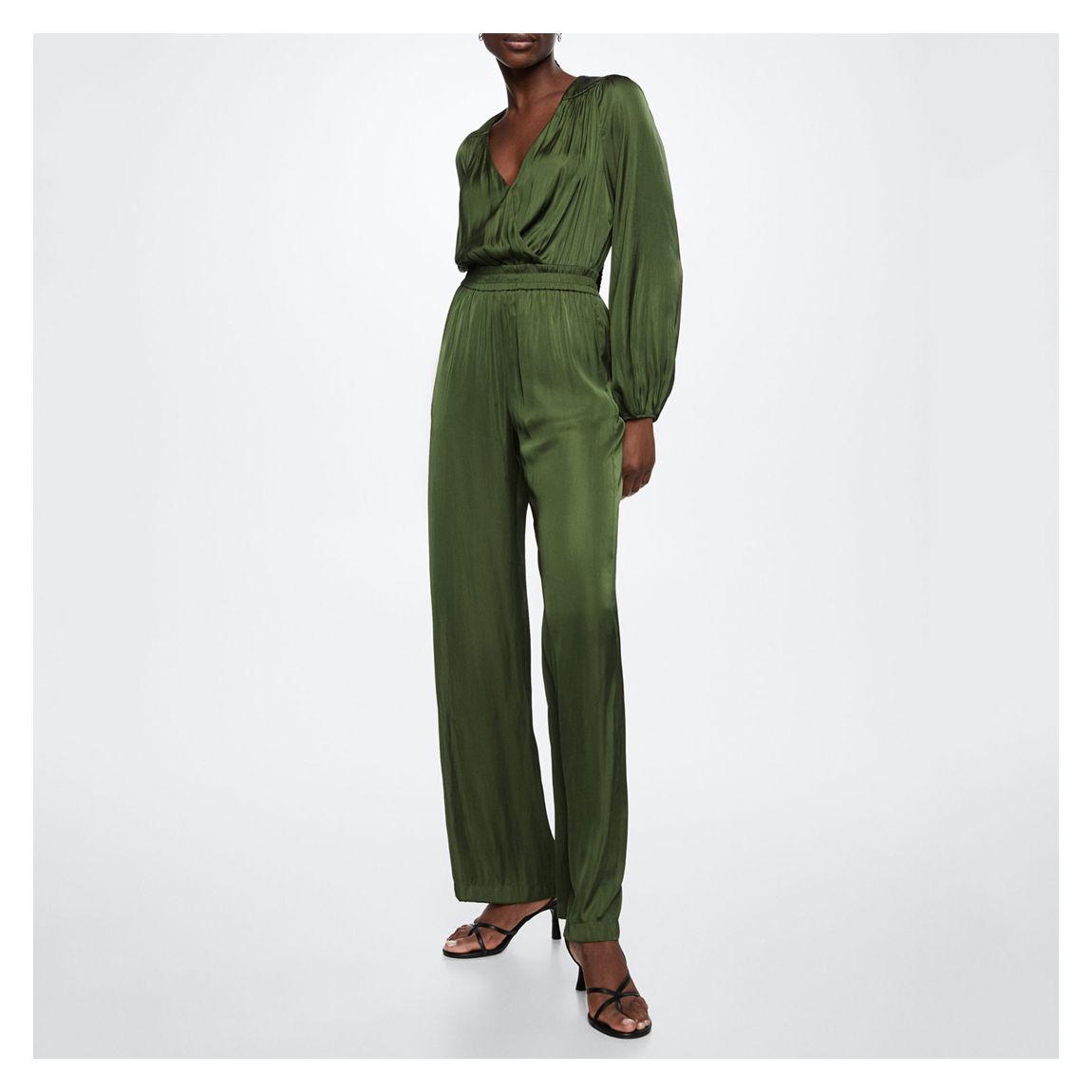 Green Long Satin Jumpsuit main product photo