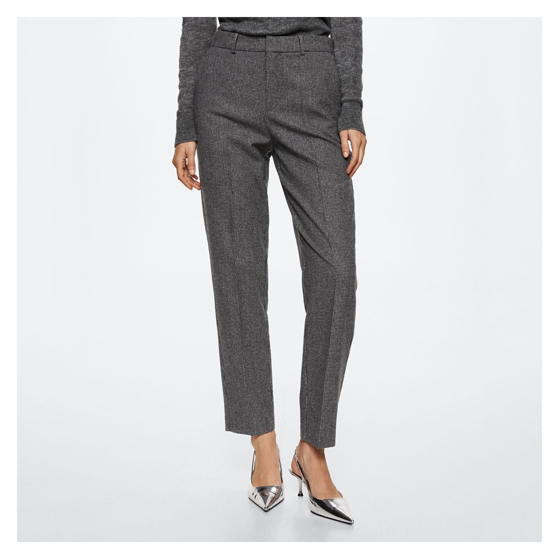 Grey Slim Fit Wool Blend Suit Trousers main product photo