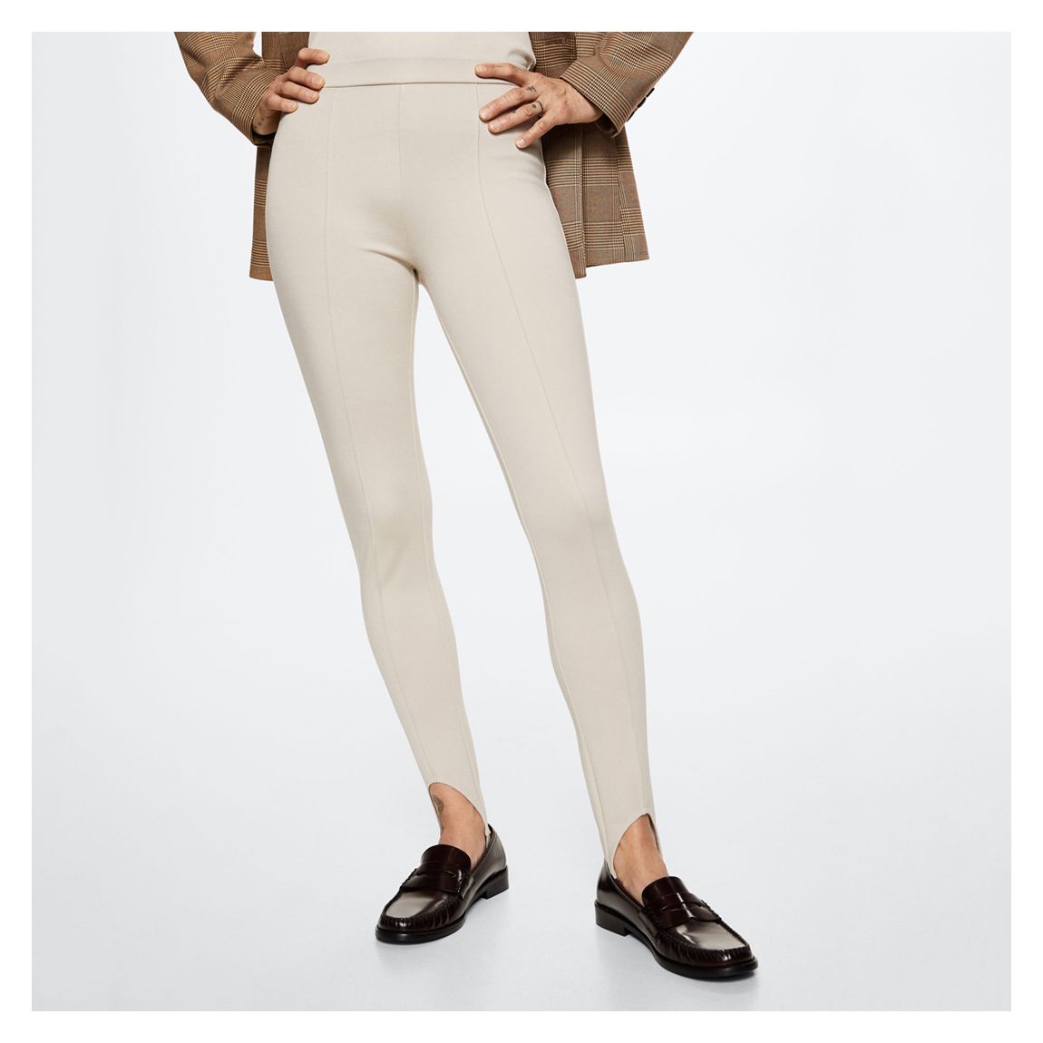 Beige Basic Fuseau Leggings main product photo