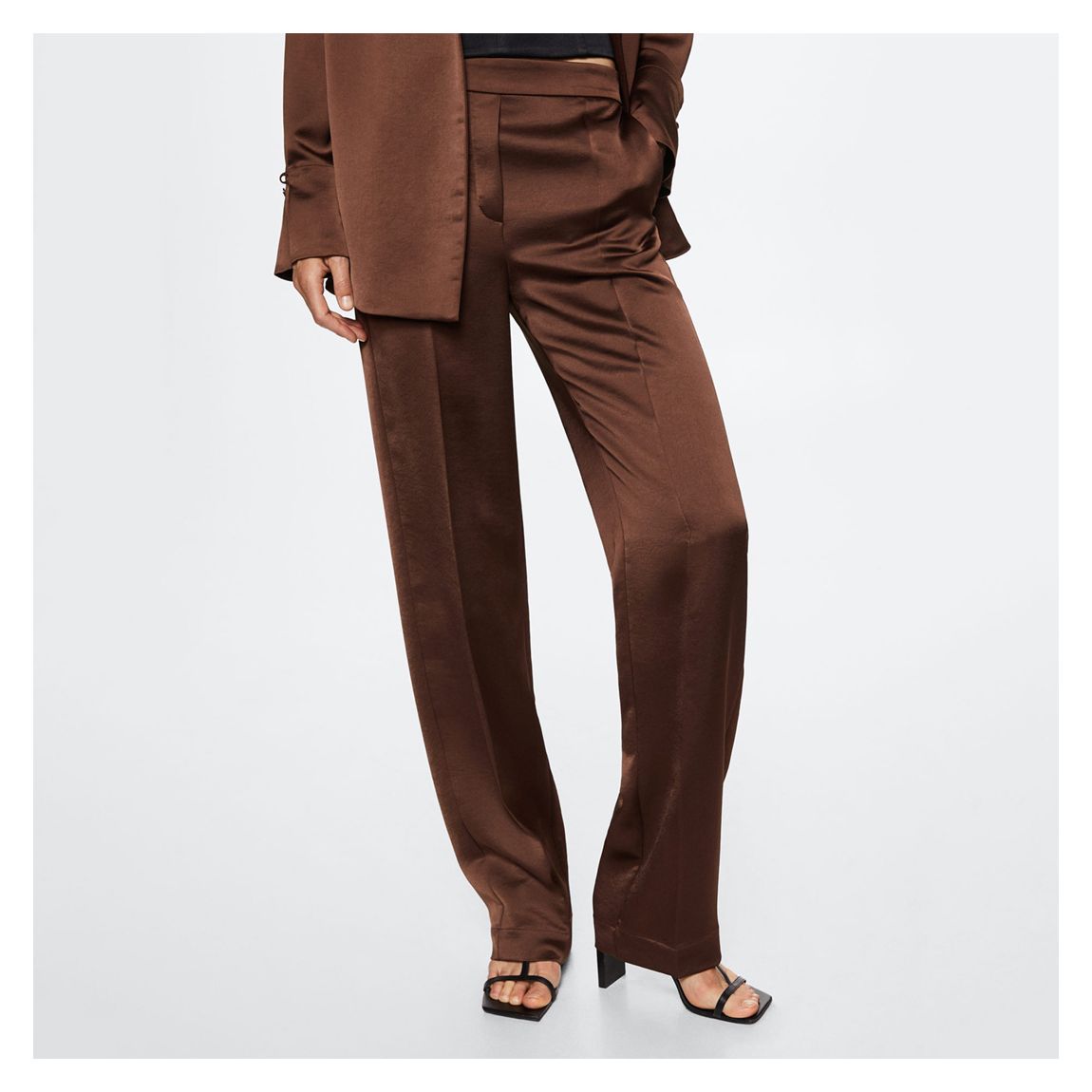 Brown Satin Trousers main product photo