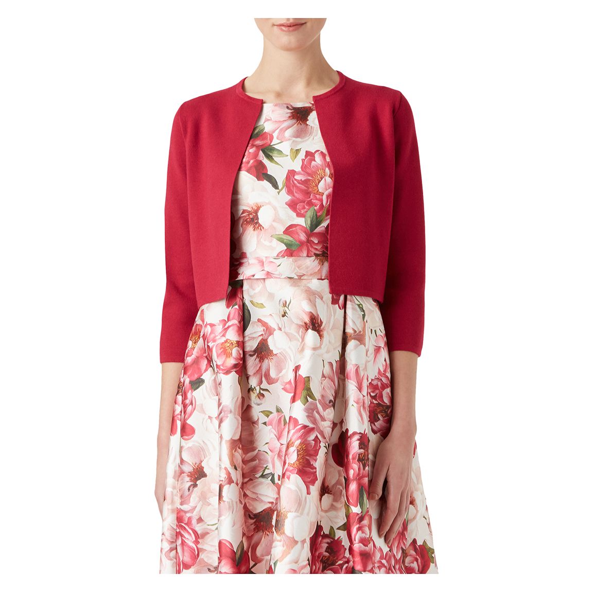 Deep Pink Ella Cropped Cardigan main product photo