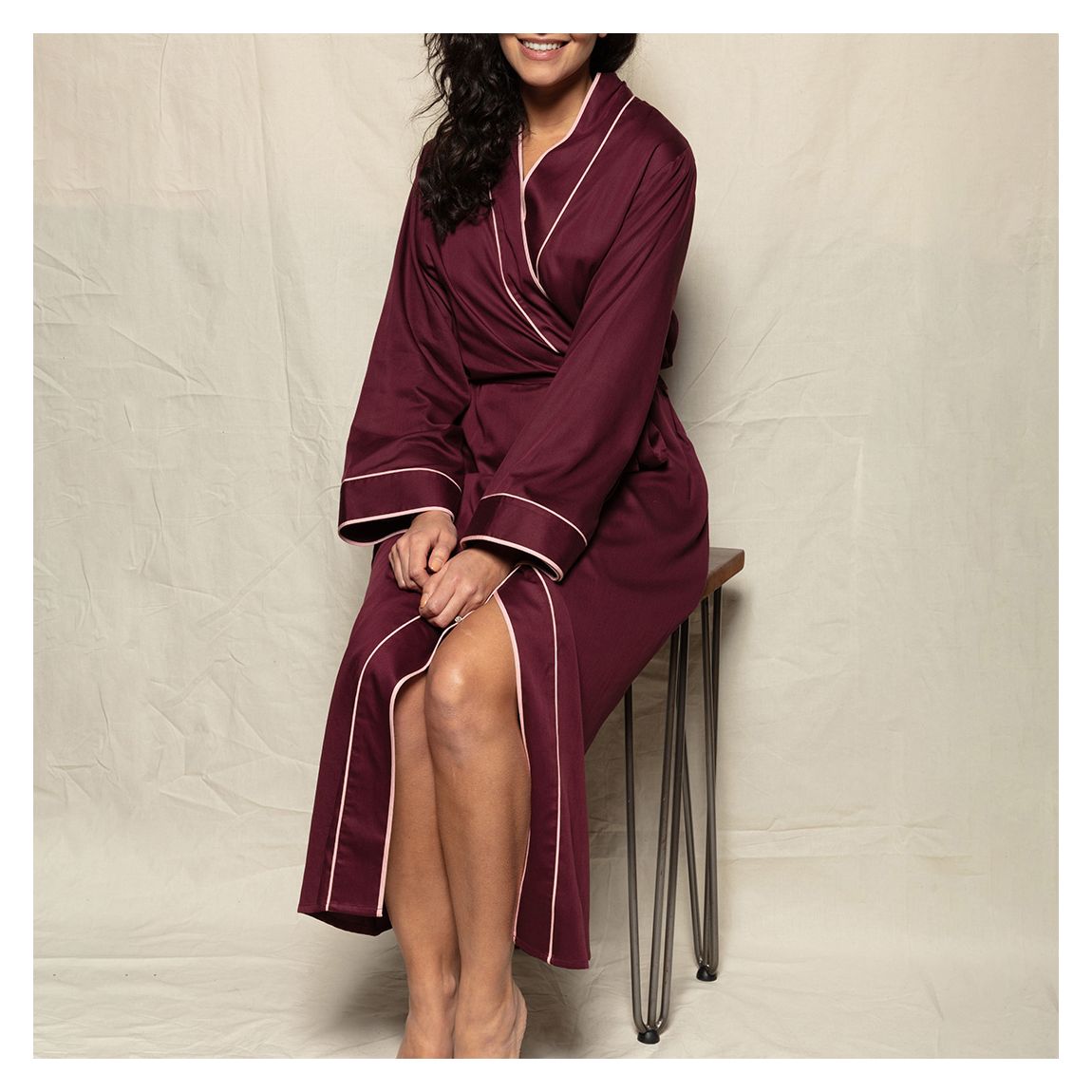 Burgundy Long Dressing Gown main product photo