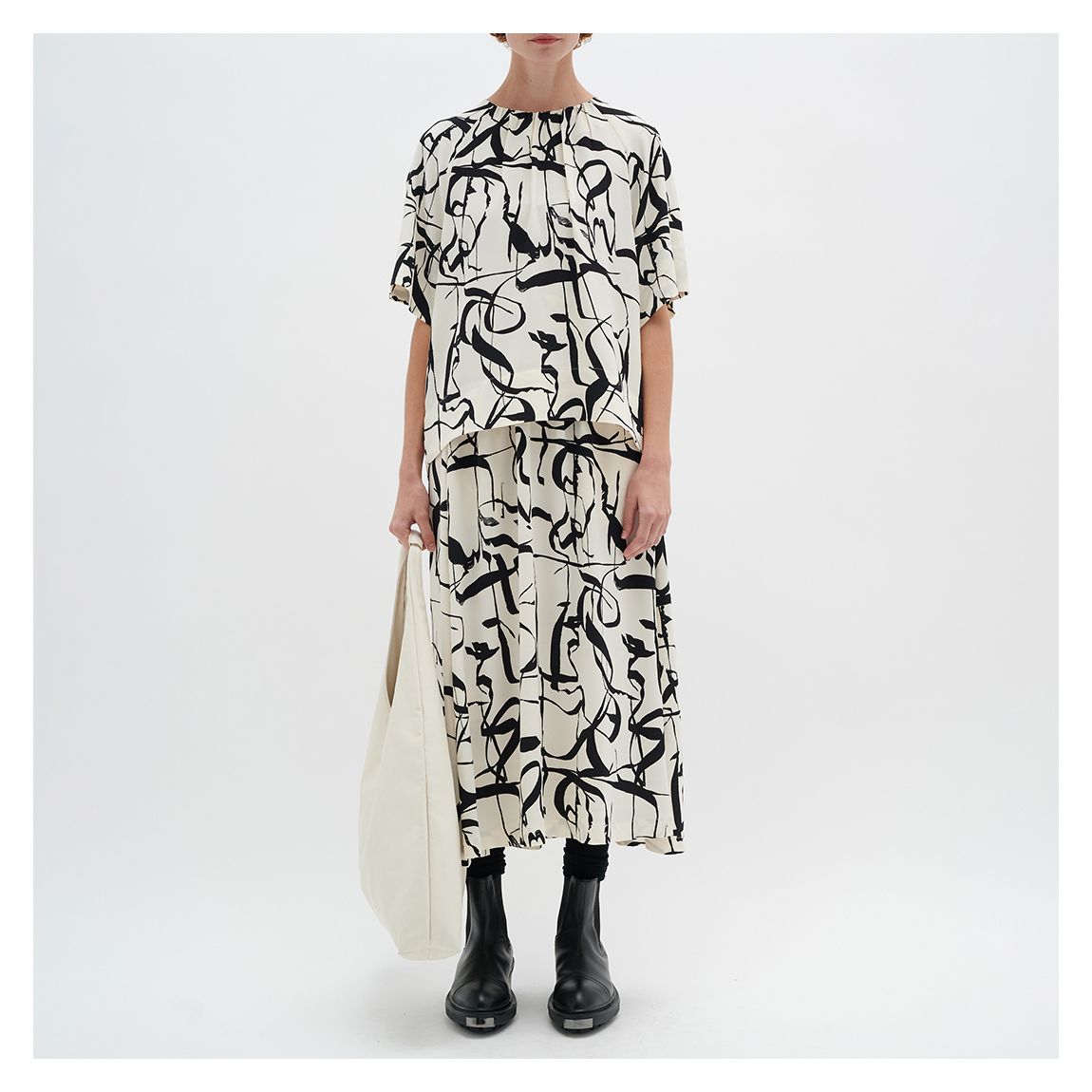 Cream Print Pailey Skirt main product photo