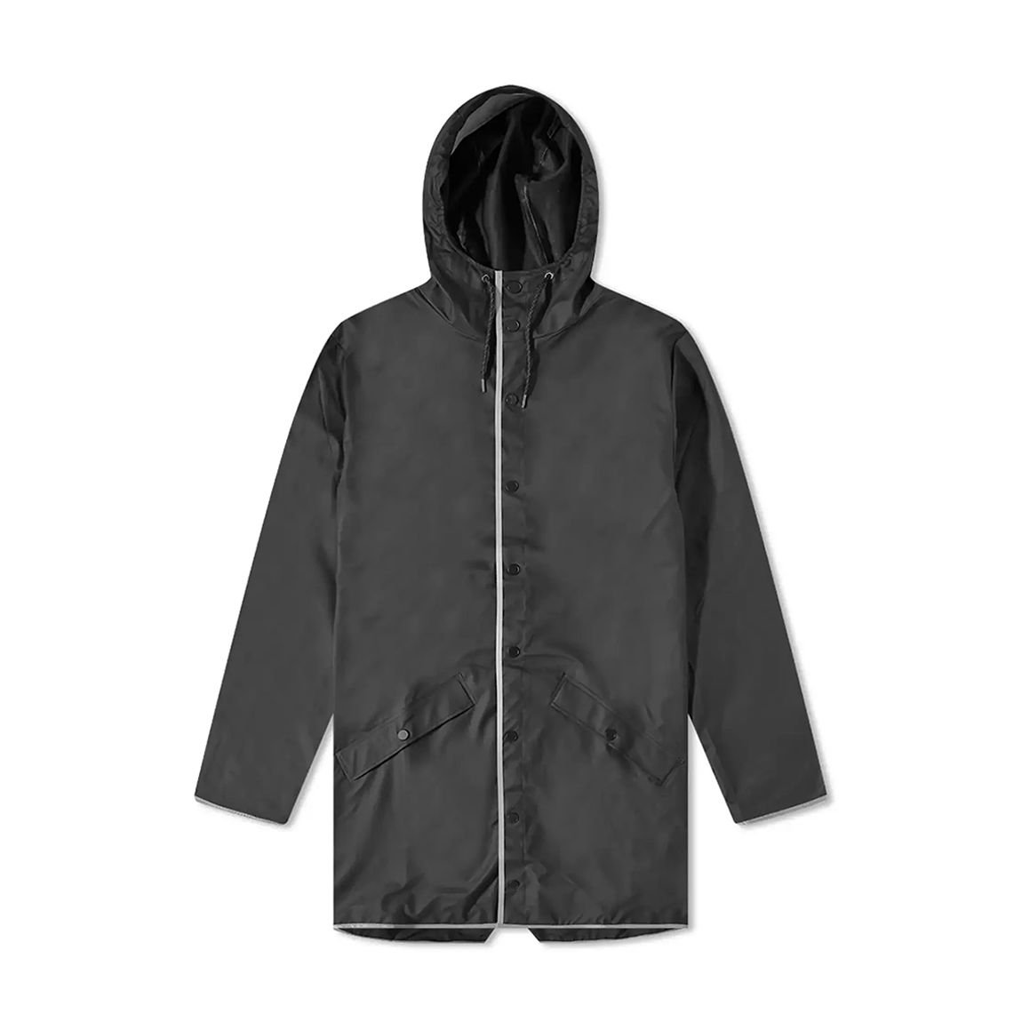 Black Unisex Waterproof Reflective Long Jacket main product photo