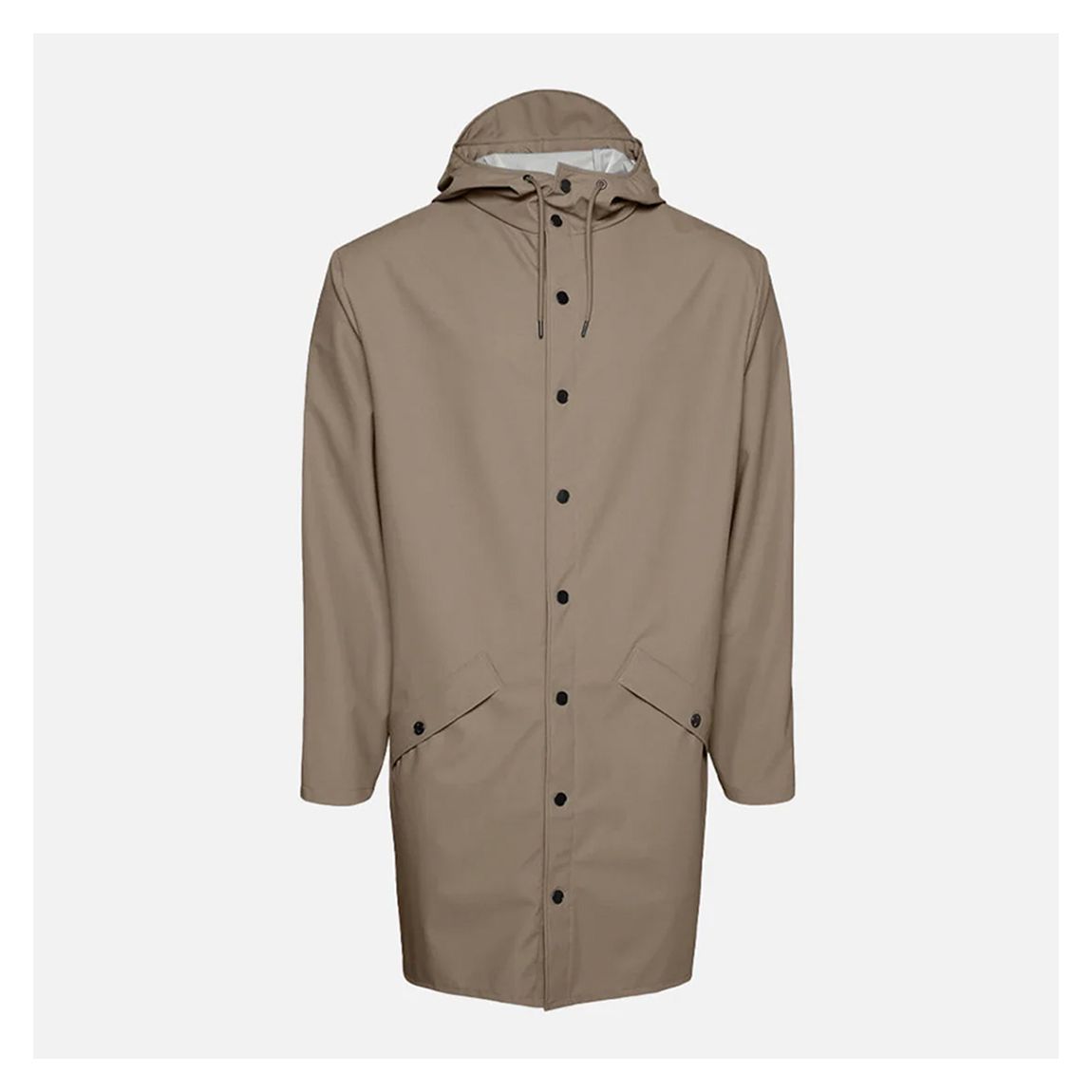 Taupe Unisex Waterproof Long Raincoat main product photo