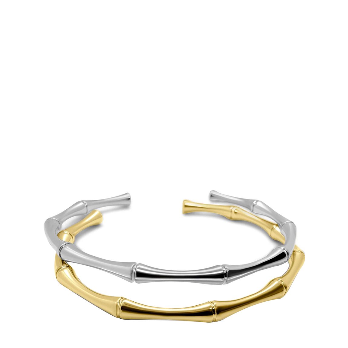 18K Gold & Silver Cuff Bangle Set main product photo