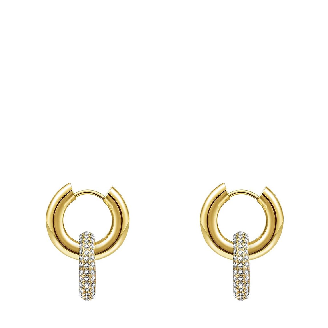 18K Gold Double Ring Embelisshed Earrings main product photo