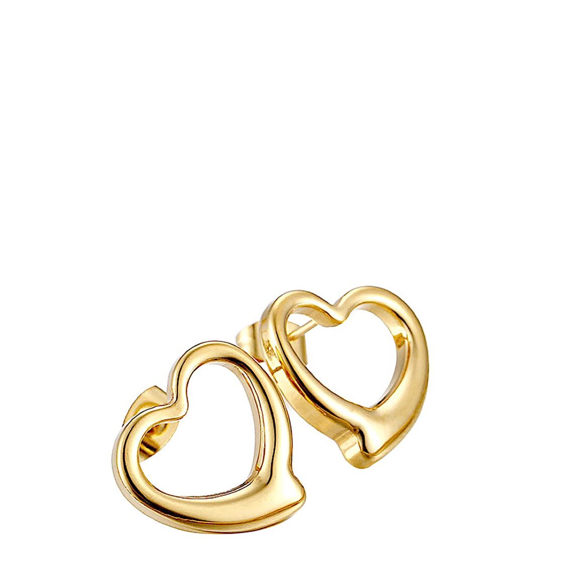 18K Gold Open Heart Stud Earrings main product photo