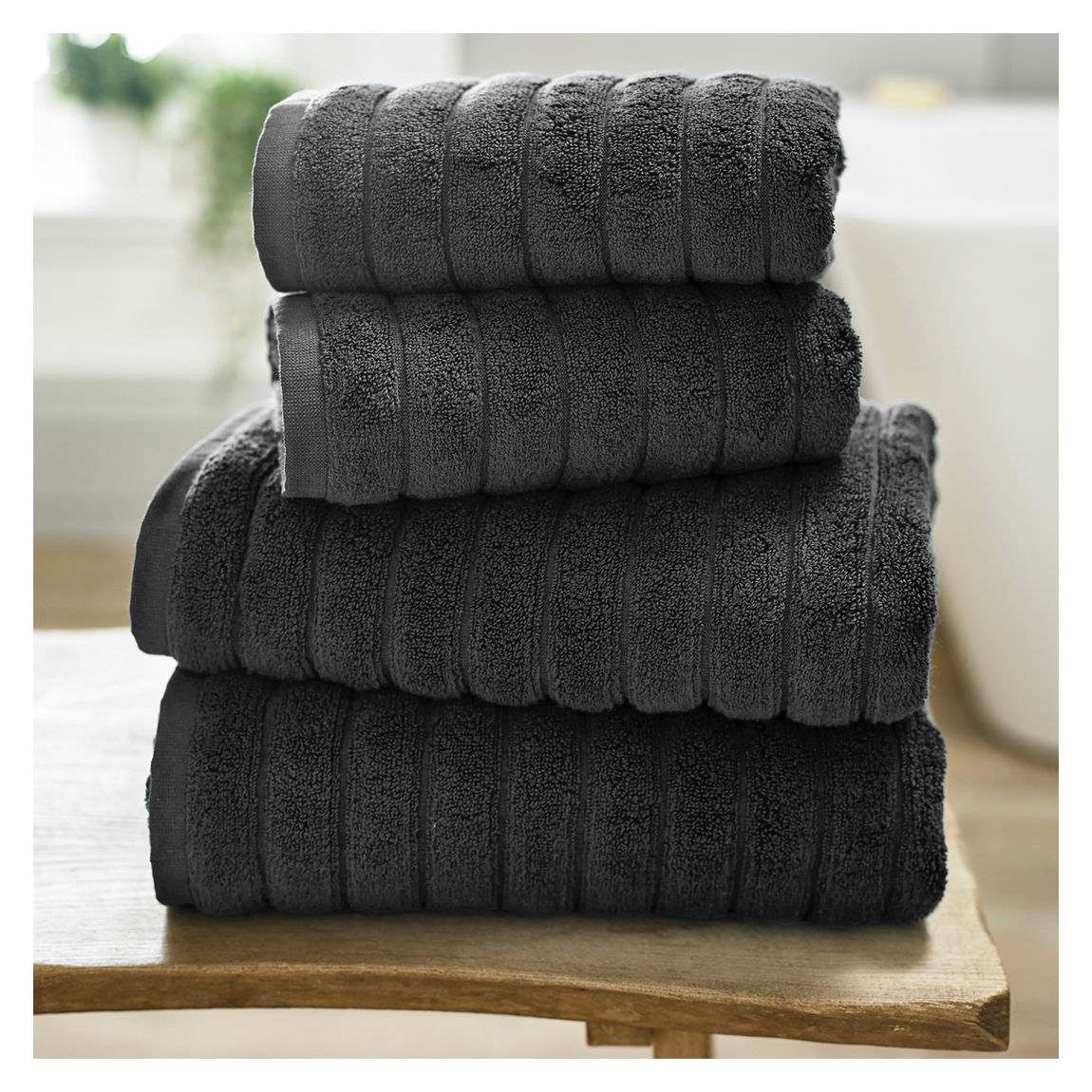 Rib Bath Towel, Charcoal main product photo