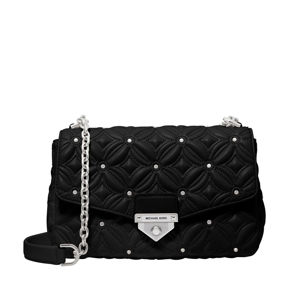 Black Soho Large Quilted Chain Shoulder Bag main product photo
