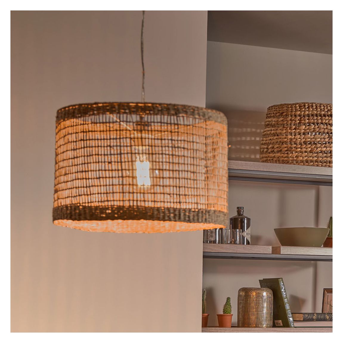 Malia 40cm Natural Seagrass Woven Shade main product photo