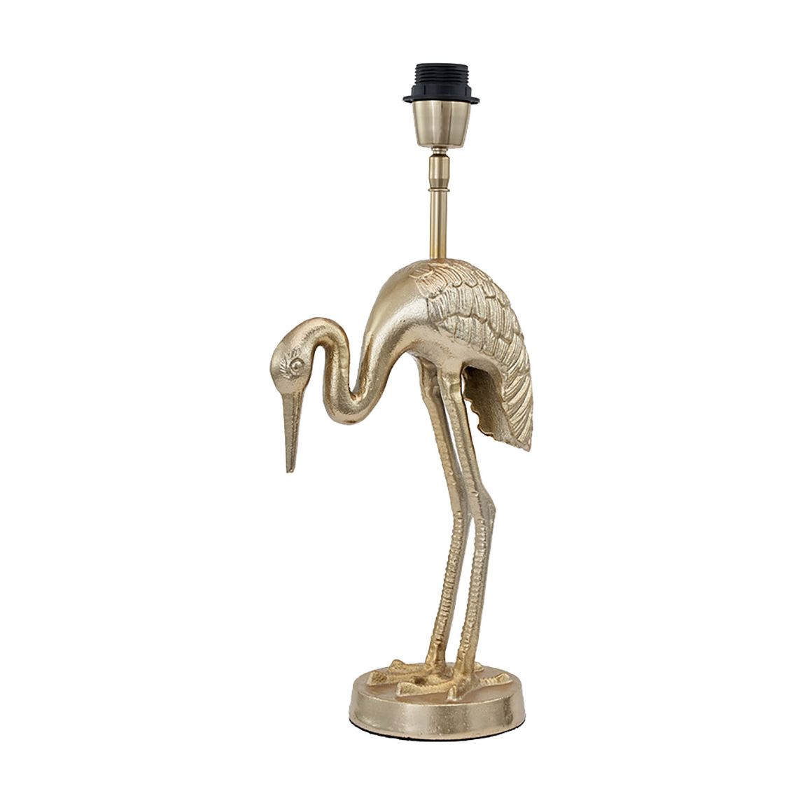 Daurian Shiny Gold Metal Crane Table Lamp main product photo