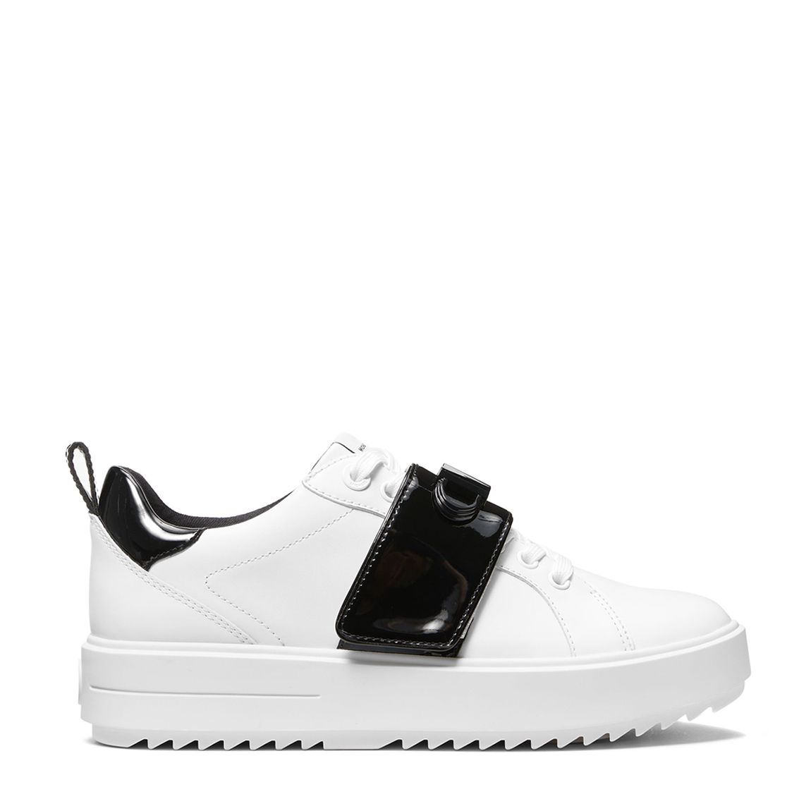 Black/White Emmett Lace Up Trainers main product photo