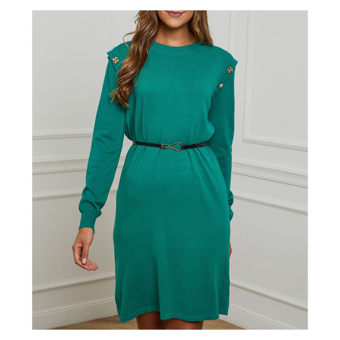 Green Cashmere Blend Dress main product photo