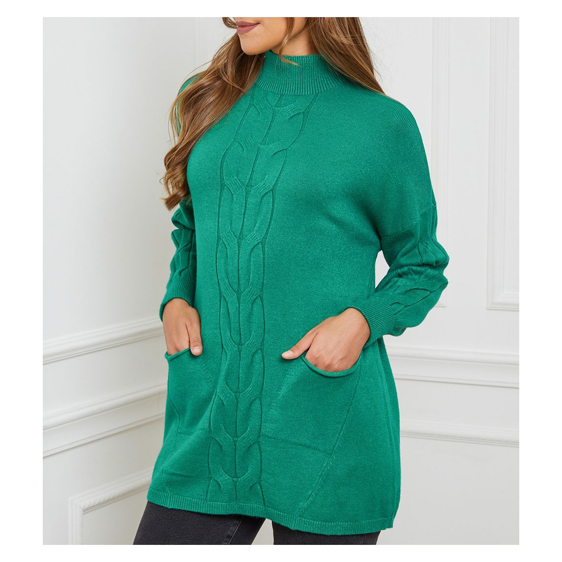 Green Cashmere Blend Oversized Jumper main product photo