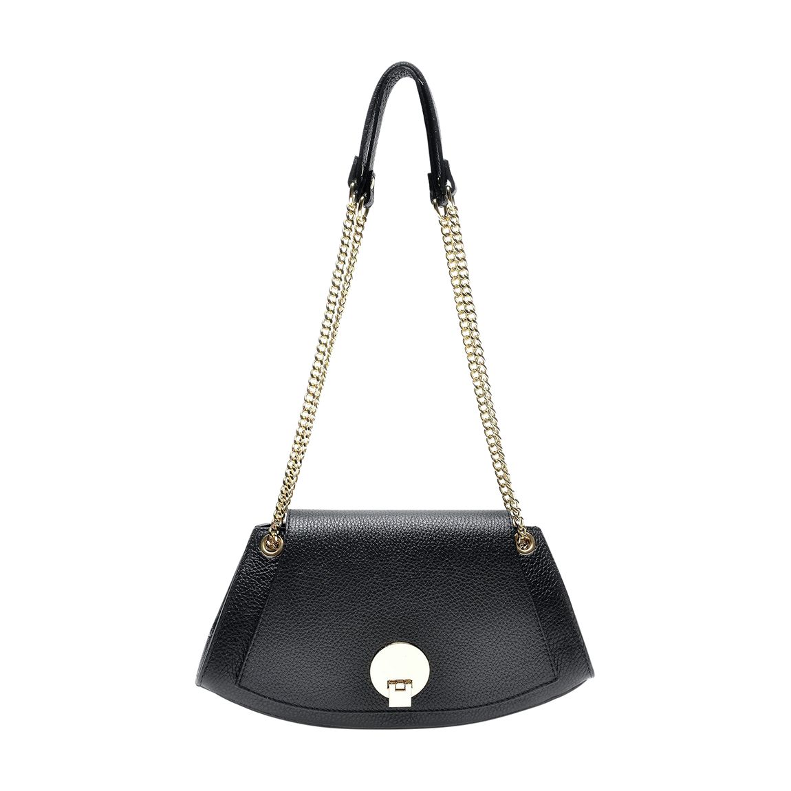 Black Italian Leather Shoulder Bag main product photo