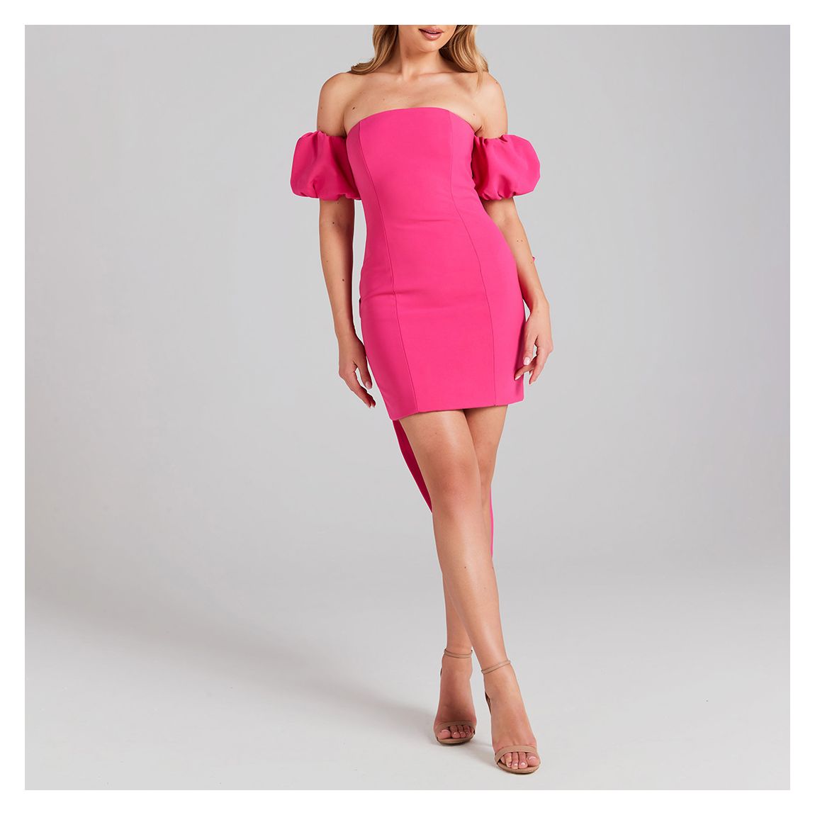 Hot Pink Emiliee Bow Detail Dress main product photo