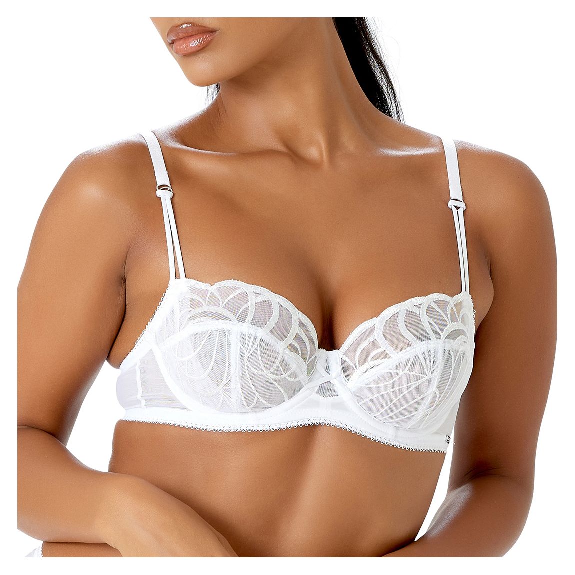 White Fiesta Balcony Bra main product photo