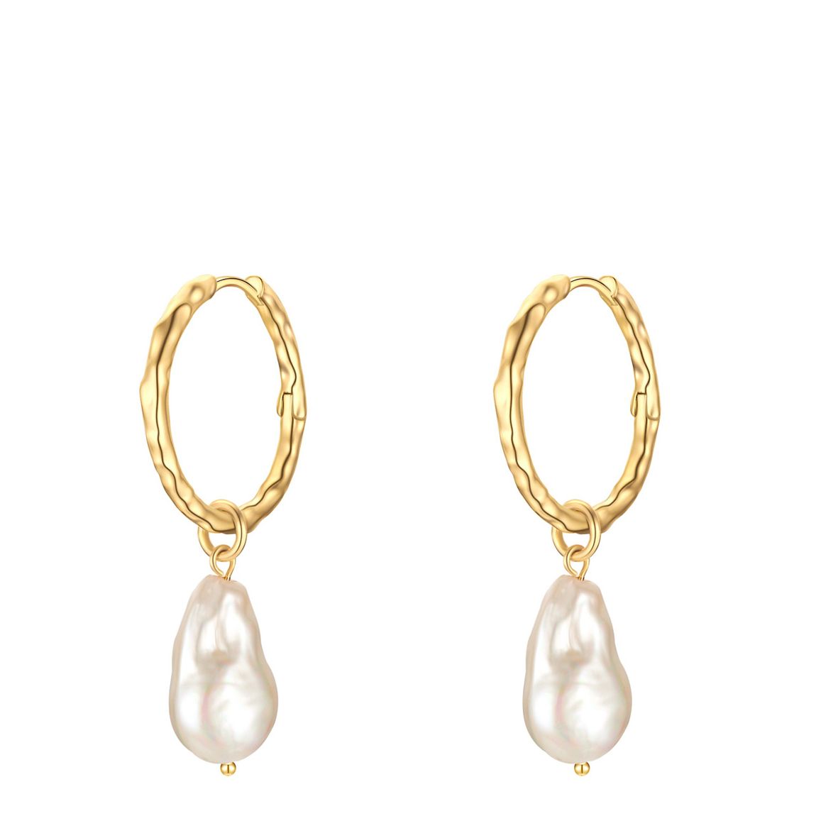 Yellow Gold Pearl Shell Earrings main product photo