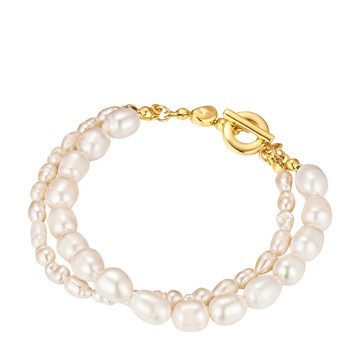 Yellow Gold Freshwater Pearl Bracelet main product photo