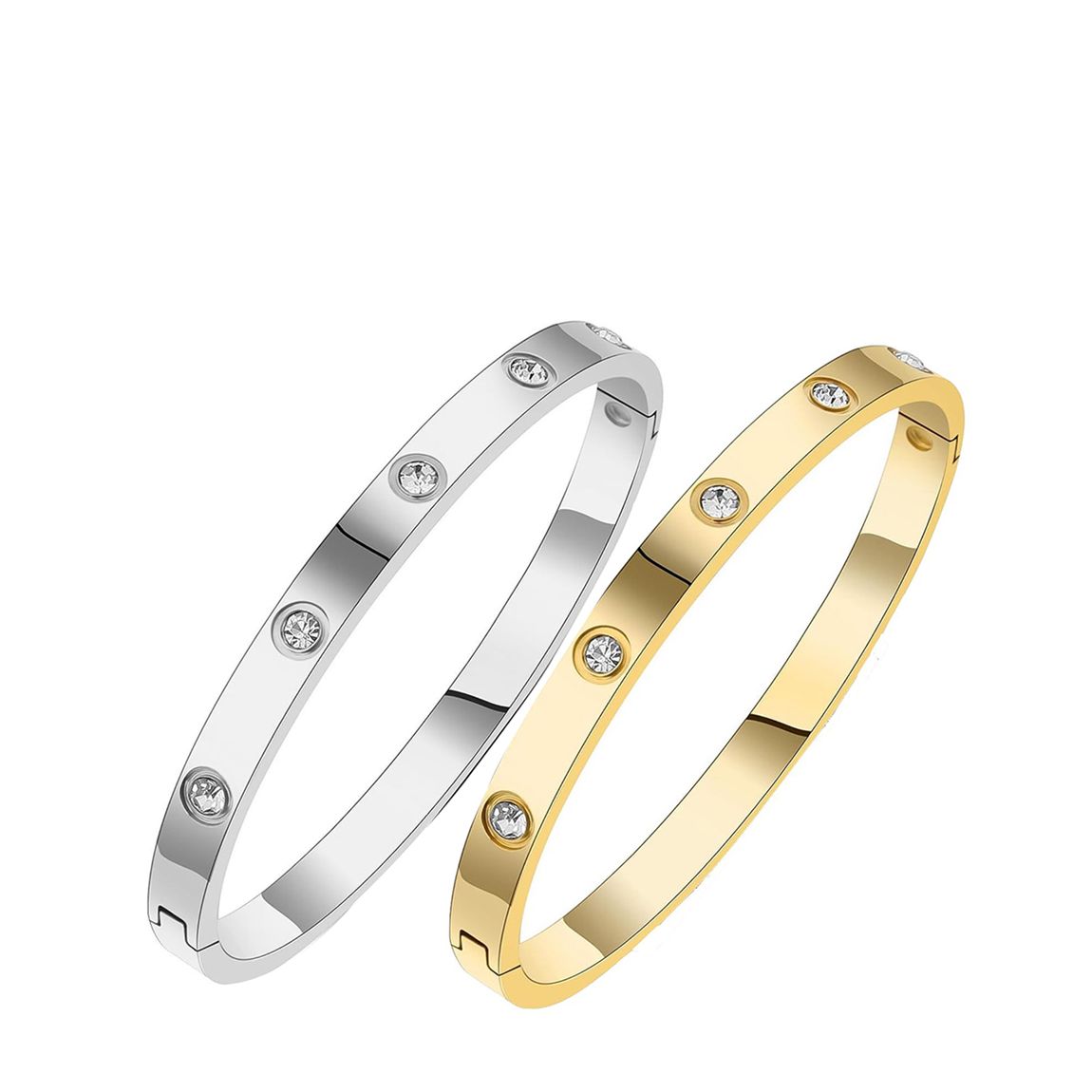 18K Gold & Silver Bangle Bracelet Set main product photo