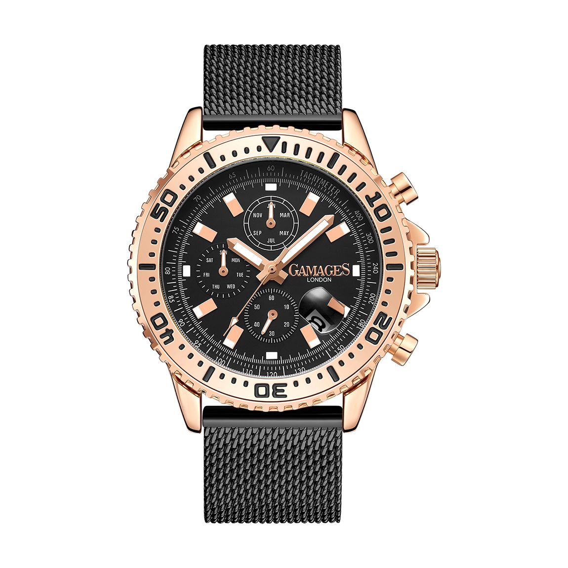 Men's Gamages Of London Limited Edition Hand Assembled Dominance Automatic Rose Black main product photo