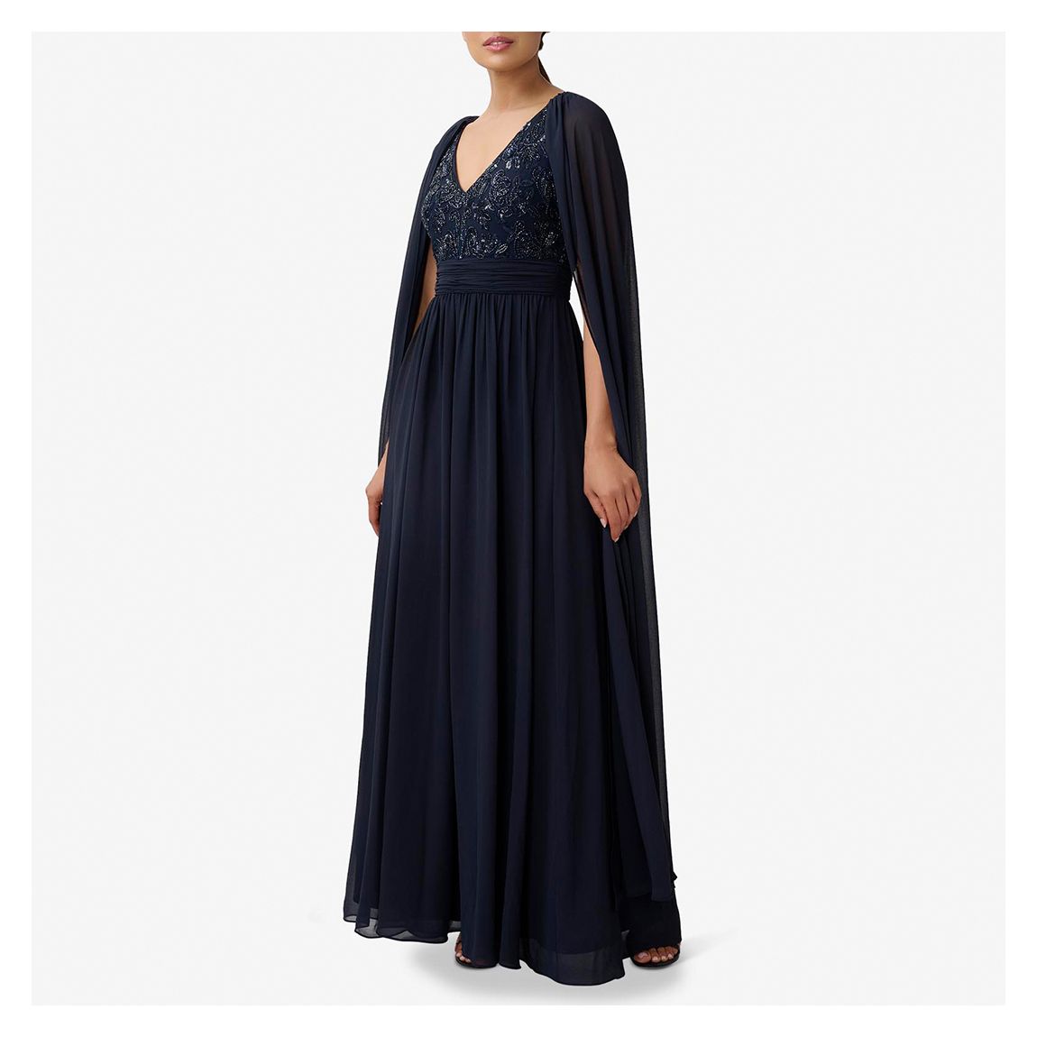 Navy Beaded Cape Gown main product photo