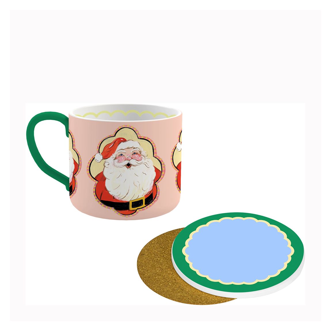 Santa Fine Bone China Mug & Coaster Set main product photo